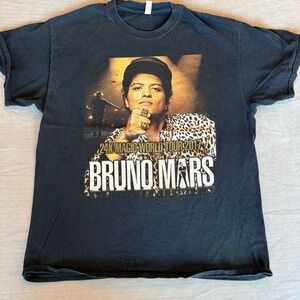 Bruno Mars 24K Magic World Tour 2017 T-Shirt Large Black Concert Tour